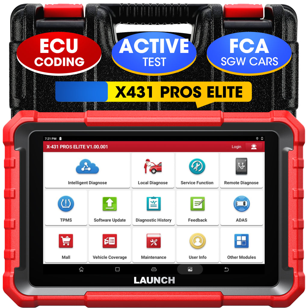 Launch X431 PROS Elite Car Diagnostic Tool for Full System Bidirectional, 32+ Services, ECU Coding..