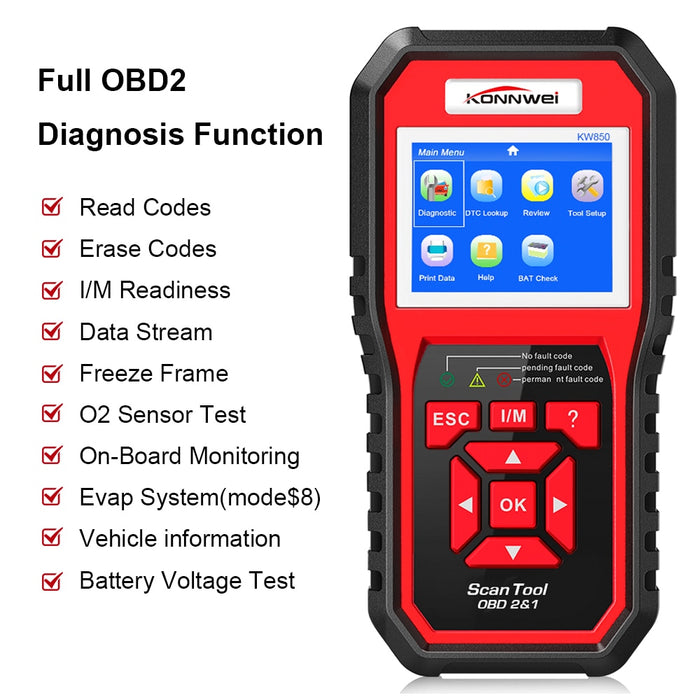 KONNWEI KW850 Enhanced Full OBD2 Auto Scanner