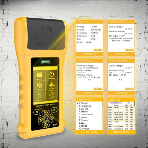 Autool BT760 6-30V Car Truck Motorcycle Battery Analyzer