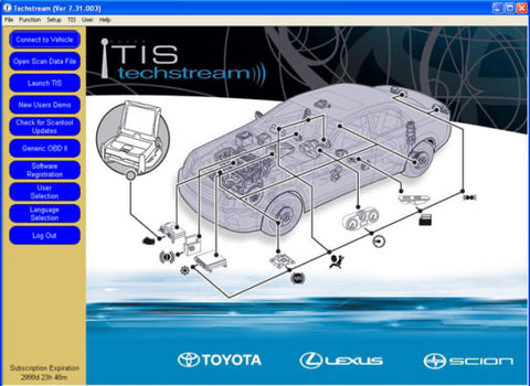 Toyota TIS Techstream Mini VCI Auto Diagnostic Cable